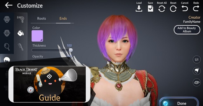 black desert online character creation undo key